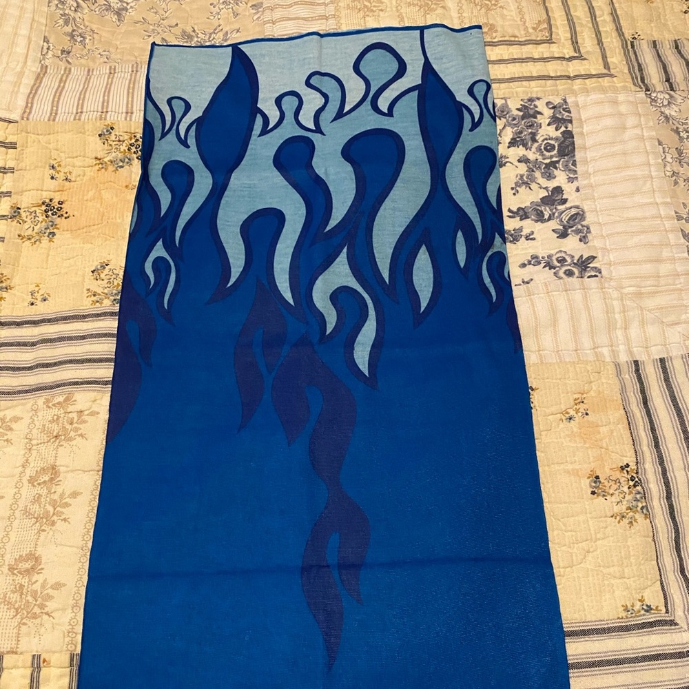 Blue flames neck gaiter